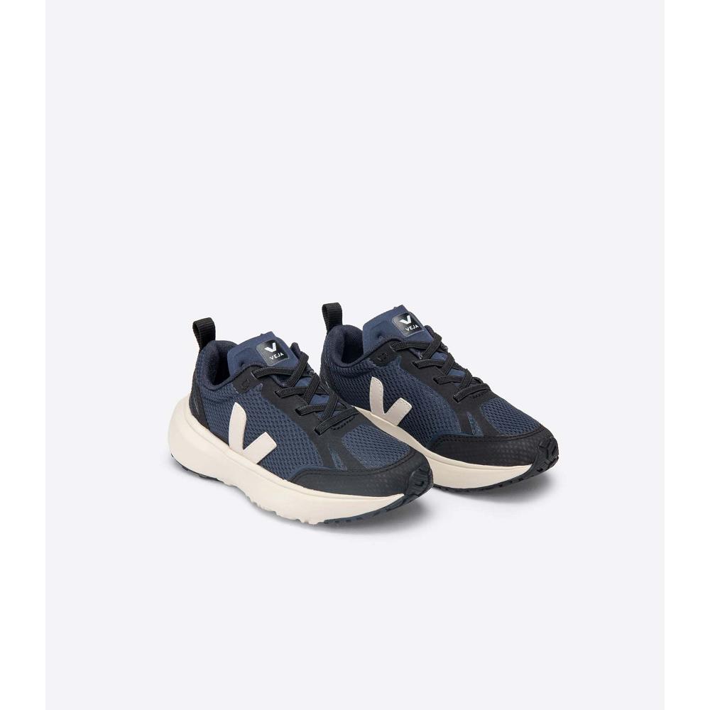 Navy Kids' Veja CANARY ELASTIC LACE Running Shoes | AU 711RVD